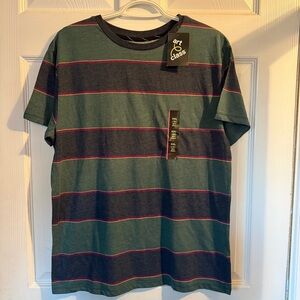 Art Class Boys XXL 18 Green Charcoal Striped Short Sleeve T-Shirt‎ NWT